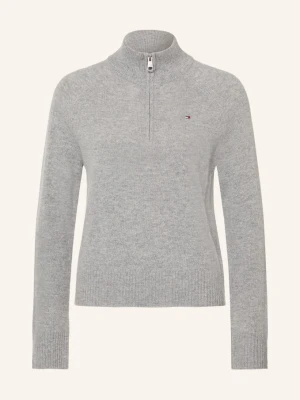 Tommy Hilfiger Sweter Typu Troyer grau SZARY