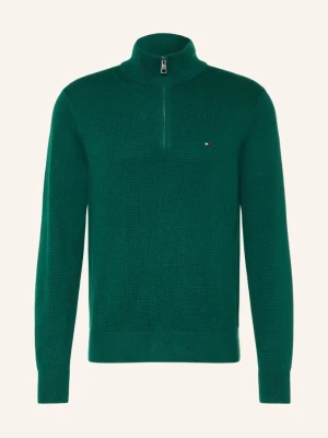 Tommy Hilfiger Sweter Typu Troyer gruen ZIELONY