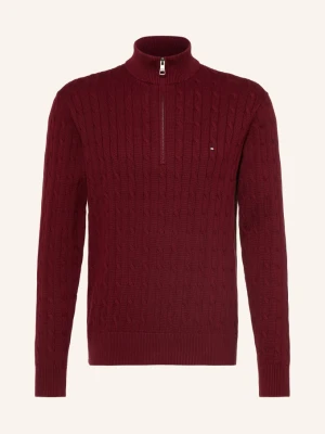 Tommy Hilfiger Sweter Typu Troyer rot CIEMNOCZERWONY