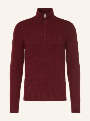 Tommy Hilfiger Sweter Typu Troyer rot CIEMNOCZERWONY