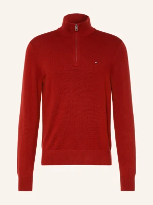 Tommy Hilfiger Sweter Typu Troyer rot CZERWONY