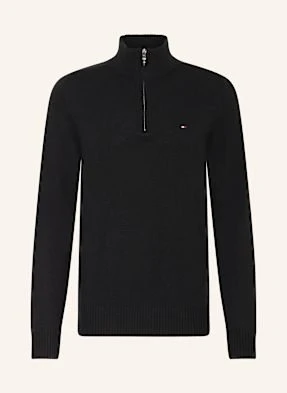 Tommy Hilfiger Sweter Typu Troyer schwarz