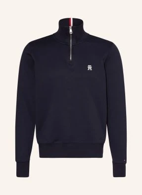Tommy Hilfiger Sweter Typu Troyer Z Dżerseju blau
