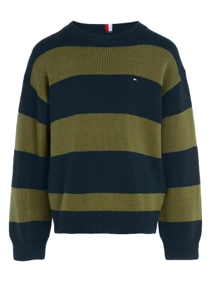 Tommy Hilfiger Sweter w kolorze oliwkowo-granatowym rozmiar: 176