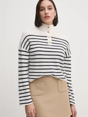 Tommy Hilfiger sweter wełniany damski kolor beżowy WW0WW44981