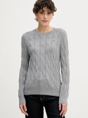 Tommy Hilfiger sweter wełniany damski kolor bordowy lekki WW0WW43586