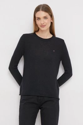 Tommy Hilfiger sweter wełniany damski kolor czarny lekki WW0WW40264