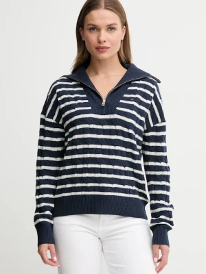 Tommy Hilfiger sweter wełniany damski kolor granatowy WW0WW46425