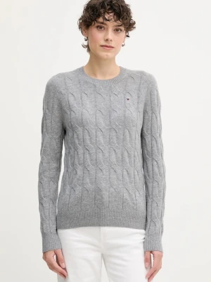 Tommy Hilfiger sweter wełniany damski kolor szary lekki WW0WW43586