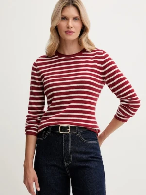 Tommy Hilfiger sweter wełniany damskie kolor granatowy lekkie WW0WW40264
