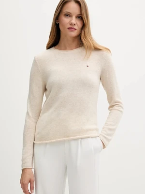 Tommy Hilfiger sweter wełniany damskie kolor granatowy lekkie WW0WW40264