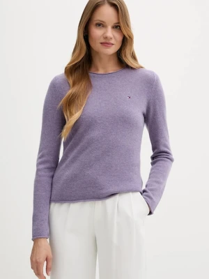 Tommy Hilfiger sweter wełniany damskie kolor granatowy lekkie WW0WW40264