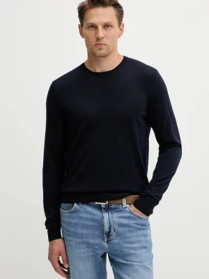 Tommy Hilfiger sweter wełniany męski kolor granatowy lekki MW0MW39775