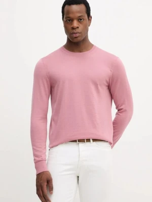 Tommy Hilfiger sweter wełniany męski kolor różowy lekki MW0MW39775