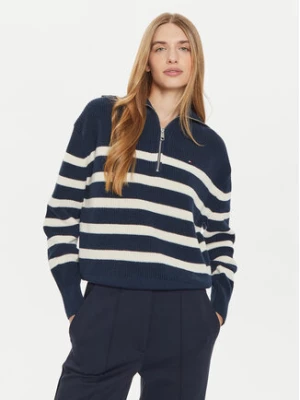 Tommy Hilfiger Sweter WW0WW42141 Granatowy Relaxed Fit