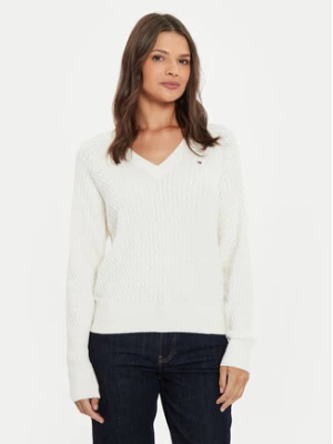 Tommy Hilfiger Sweter WW0WW43093 Écru Regular Fit