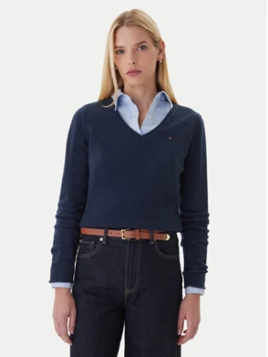 Tommy Hilfiger Sweter WW0WW43505 Granatowy Regular Fit