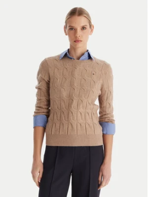 Tommy Hilfiger Sweter WW0WW43586 Beżowy Regular Fit