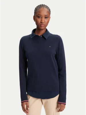 Tommy Hilfiger Sweter WW0WW44984 Granatowy Regular Fit