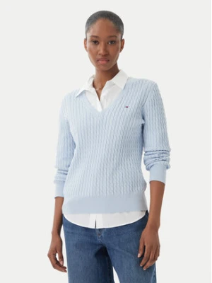 Tommy Hilfiger Sweter WW0WW44987 Niebieski jasny Regular Fit