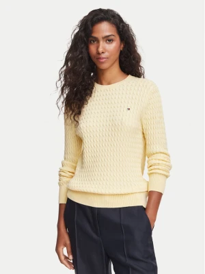 Tommy Hilfiger Sweter WW0WW44993 Żółty jasny Regular Fit
