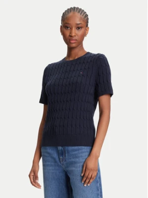 Tommy Hilfiger Sweter WW0WW45656 Granatowy Regular Fit