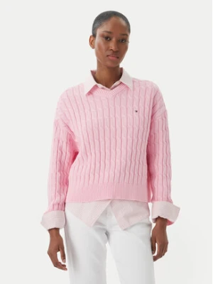 Tommy Hilfiger Sweter WW0WW48433 Różowy jasny Regular Fit