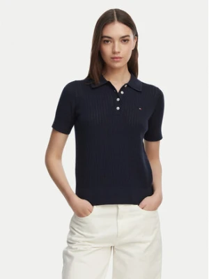 Tommy Hilfiger Sweter WW0WW49362 Granatowy Slim Fit