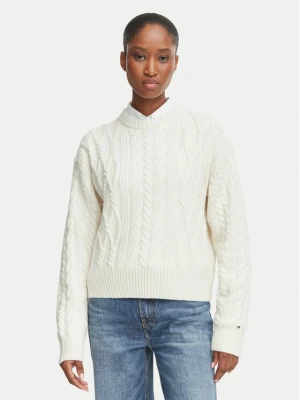 Tommy Hilfiger Sweter WW0WW51396 Beżowy jasny Regular Fit