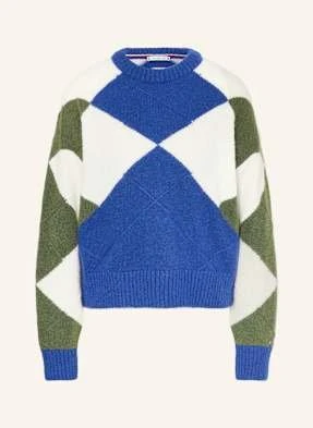 Tommy Hilfiger Sweter Z Dodatkiem Alpaki blau