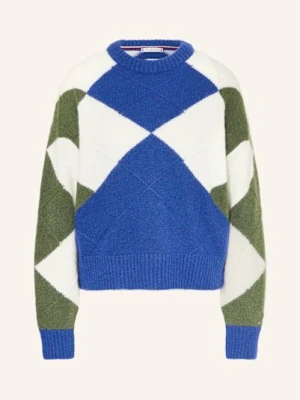 Tommy Hilfiger Sweter Z Dodatkiem Alpaki blau
