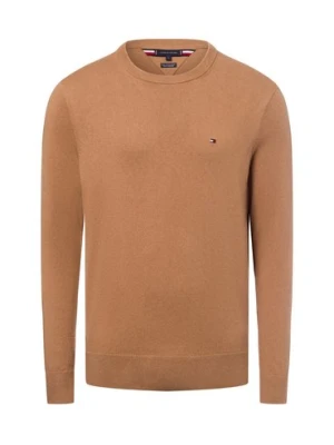 Tommy Hilfiger Sweter z dodatkiem kaszmiru Mężczyźni Bawełna beżowy jednolity,