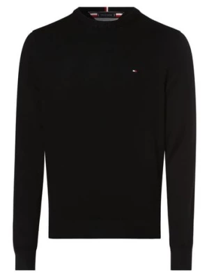 Tommy Hilfiger Sweter z dodatkiem kaszmiru Mężczyźni Bawełna czarny jednolity,