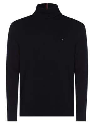 Tommy Hilfiger Sweter z dodatkiem kaszmiru Mężczyźni drobna dzianina niebieski jednolity,