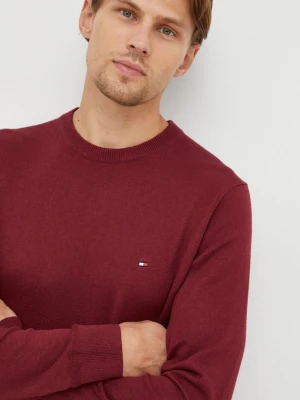Tommy Hilfiger sweter z domieszką kaszmiru bordowy