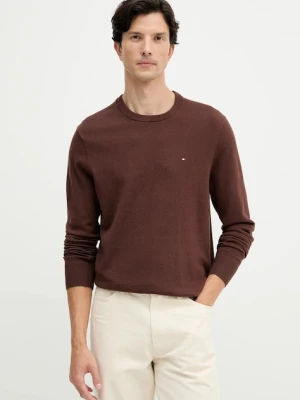 Tommy Hilfiger sweter z domieszką kaszmiru kolor brązowy lekki MW0MW28046