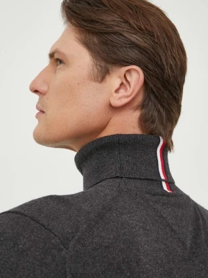 Tommy Hilfiger sweter z domieszką kaszmiru kolor szary lekki z golferm