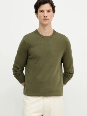 Tommy Hilfiger sweter z domieszką kaszmiru kolor zielony lekki MW0MW28046