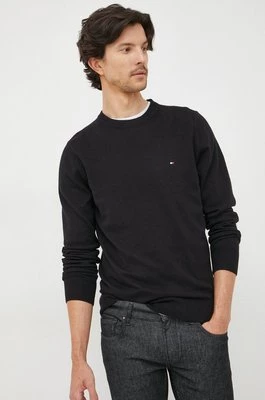 Tommy Hilfiger sweter z domieszką kaszmiru męski kolor czarny lekki