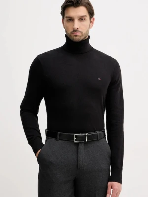 Tommy Hilfiger sweter z domieszką kaszmiru męski kolor czarny lekki z golferm
