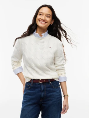 Tommy Hilfiger Sweter z dzianiny Kobiety Wełna biały