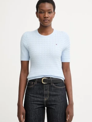 Tommy Hilfiger sweter z krótkim rękawem damski bawełniany