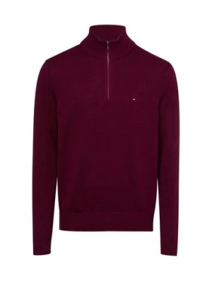 Tommy Hilfiger Sweter z zawartością kaszmiru Mężczyźni Bawełna czerwony jednolity,