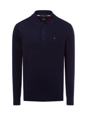 Tommy Hilfiger Sweter z zawartością kaszmiru Mężczyźni Bawełna niebieski jednolity,