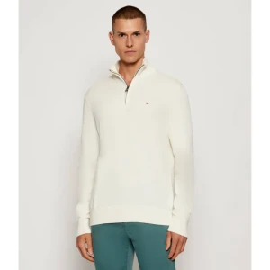 Tommy Hilfiger Sweter ZIP MOCK | Regular Fit | z dodatkiem kaszmiru