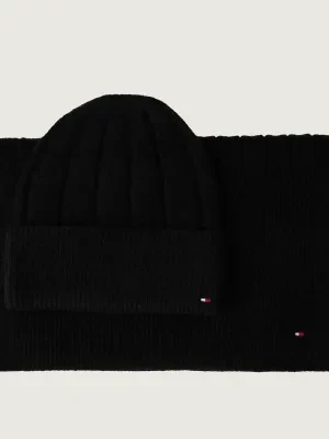 Tommy Hilfiger Szal + czapka | z dodatkiem wełny