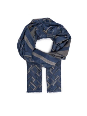 Tommy Hilfiger Szal Distinct Jacquard Scarf AW0AW16372 Niebieski