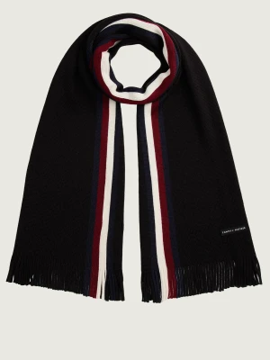Tommy Hilfiger Szal Modern Heritage | z dodatkiem wełny czarny