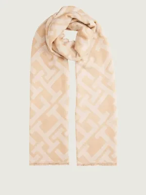 Tommy Hilfiger Szal MONOGRAM | z dodatkiem wełny