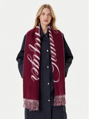 Tommy Hilfiger Szalik Script Logo AW0AW17786 Bordowy